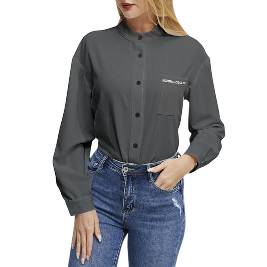 Staff Long Sleeve Button Up Casual Shirt Top - Industrial Cigar Co.