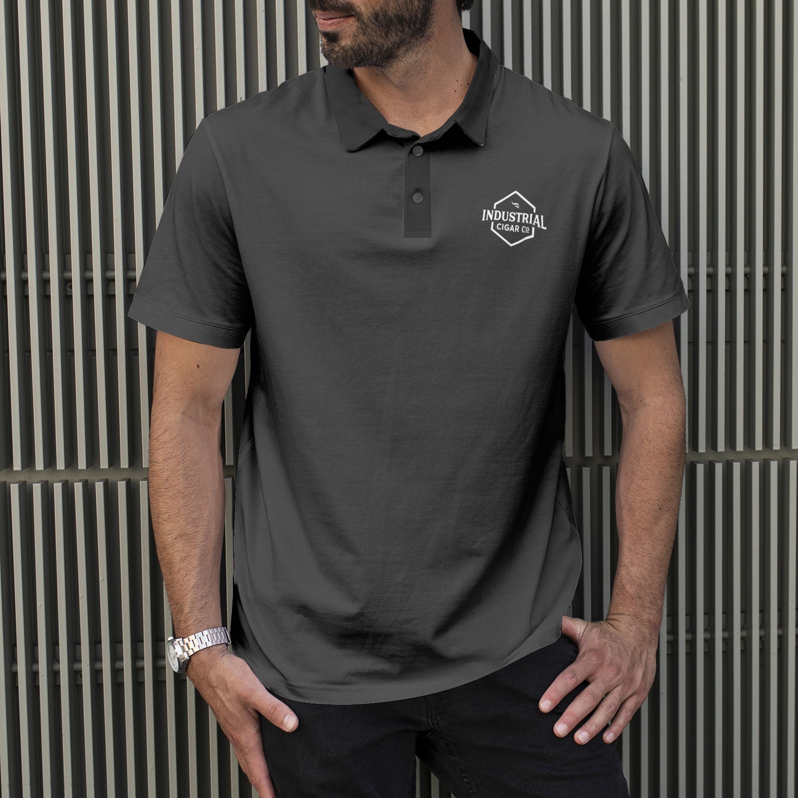 Staff Men's All-Over Print Polo Shirts - Industrial Cigar Co.