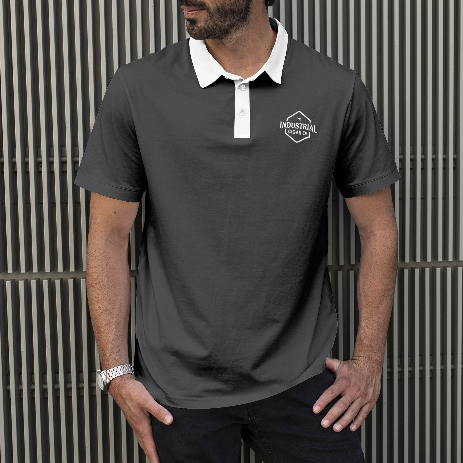Staff Men's All-Over Print Polo Shirts - Industrial Cigar Co.